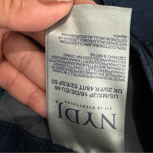 NYDJ Brigitte High Rise Wide‎ Leg Capri Serendipit Blue Wash NWT Size 16 Casual - Picture 5 of 11